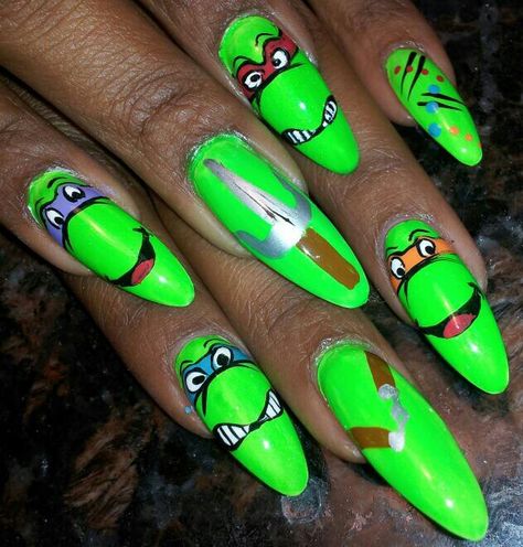 Ninja Turtles Ninja Turtle Nails, Turtle Nails, Ninja Turtle, Ninja Turtles, Turtles, Summer Nails, Nails