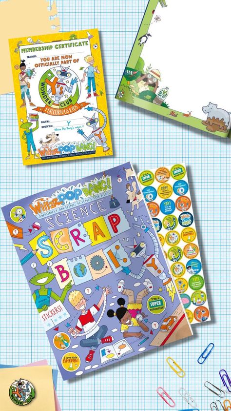 This is a gift that's bound to spark curiosity and creativity in any budding young scientist! Large science scrapbook, ideal for recording hopeful hypotheses, nature notes, future inventions, experiment results and more – includes tips on conducting fair experiments and inspirational quotes from famous scientists. Plus, an A4 sheet of 70 full-colour science stickers – perfect for sticking into the scrapbook. homeschool activities science stem activities science fun stem projects science crafts Science Scrapbook Ideas, Scrapbook For Kids, Science Scrapbook, Science Books For Kindergarten, Science Stem Activities, Science Books For Kids, Future Inventions, Colour Science, Books About Science