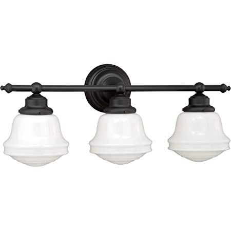 Amazon.com: Huntley 2 Light Bronze Farmhouse Schoolhouse Bathroom Vanity Fixture : Everything Else 3 Light Bathroom Vanity Light, Farmhouse Vanity Lights, Rubbed Bronze Bathroom, Oil Rubbed Bronze Bathroom, Farmhouse Light, Light Bathroom Vanity, Vanity Lamp, Farmhouse Vanity, Traditional Bathroom Vanity