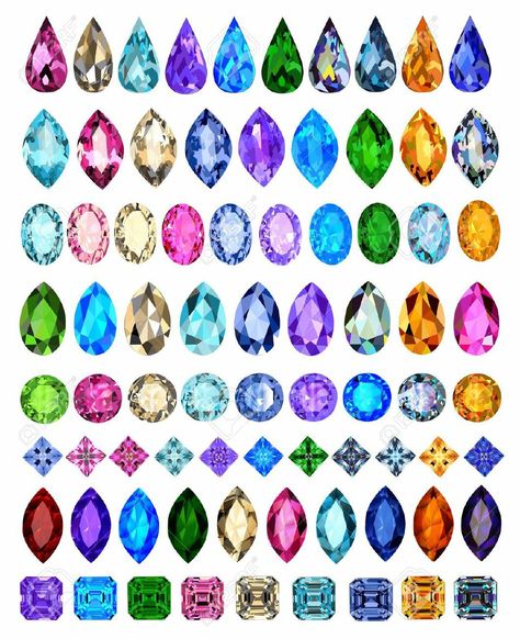 Precious Stones Illustration, Gem Drawing, Y2k Stickers, Beach Glass Crafts, Crystal Drawing, Gemstone Art, Jewelry Illustration, Diy Gemstone, Jewelry Tattoo