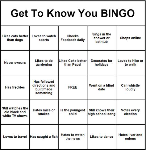 Get To Know You Bingo People Bingo, Human Bingo, Free Bingo Cards, Get To Know You Activities, Bingo Template, Family Reunion Games, School Songs, Relief Society Activities, Ice Breaker Games