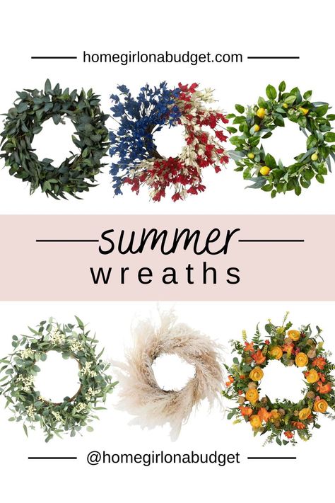 Summer decor ideas, summer home decor, seasonal decor, 4th of July decor, 4th of July decorations, front porch decor ideas, summer wreath, front door decor ideas Summer Wreath Ideas, Front Door Decor Ideas, Summer Decor Ideas, Door Decor Ideas, Front Porch Decor Ideas, Silk Wreaths, 4th Of July Decor, July Decor, Front Porch Decor