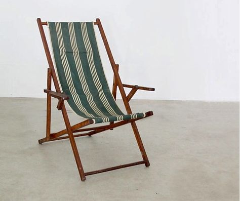 Vintage Deck Chair Wooden Beach Chairs, Spool Chair, Gardening Products, Wood Chair Diy, Vintage Office Chair, Chair Woodworking Plans, Wood Adirondack Chairs, Restaurant Tables And Chairs, Porch Chairs