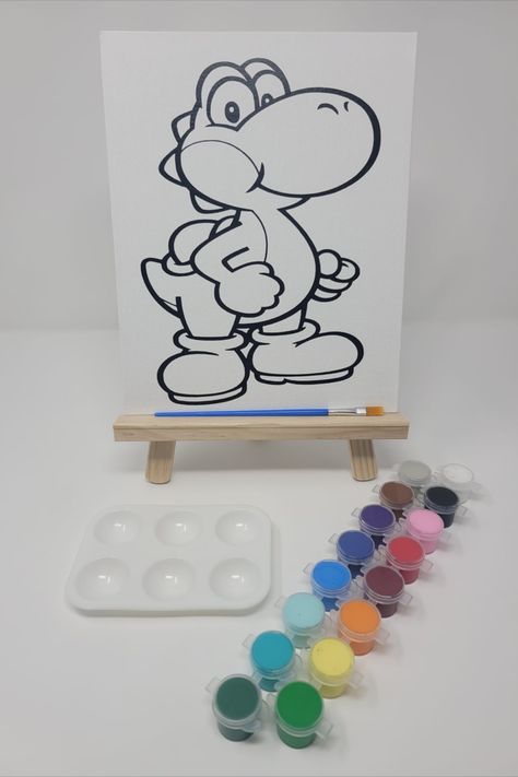 Kids Paint Party, Pre Drawn Canvas, Kids Painting Party, Super Mario Bros Party, Mario Bros Party, Paint Diy, Party Kits, Mario Bros., Color Paint