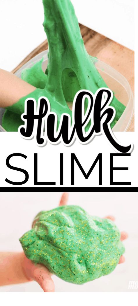 Hulk Slime Craft #ArtsAndCrafts #KidsCrafts #Crafts #DIY #Superheroes #Disney #Marvel Superhero Day Activities Preschool, Superhero Science Activities, Superhero Themed Crafts, Superhero Camp Activities, Superhero Activities For Toddlers, Superhero Crafts For Toddlers, Super Hero Activities For Kids, Superhero Sensory Bin, Superhero Crafts Preschool