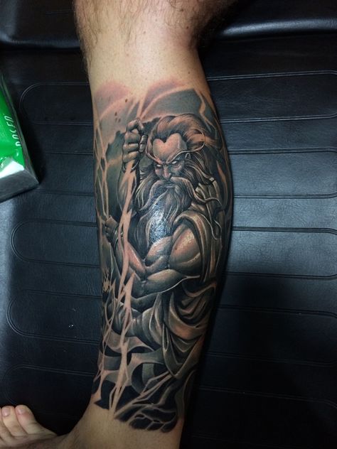 Zeus With Lightning Bolt Tattoo, Zeus Lightning Bolt Tattoo, Zeus Lightning Tattoo, Zeus Lightning, Lightning Bolt Tattoo, Tattoo Band, Poseidon Tattoo, Lightning Tattoo, Bolt Tattoo