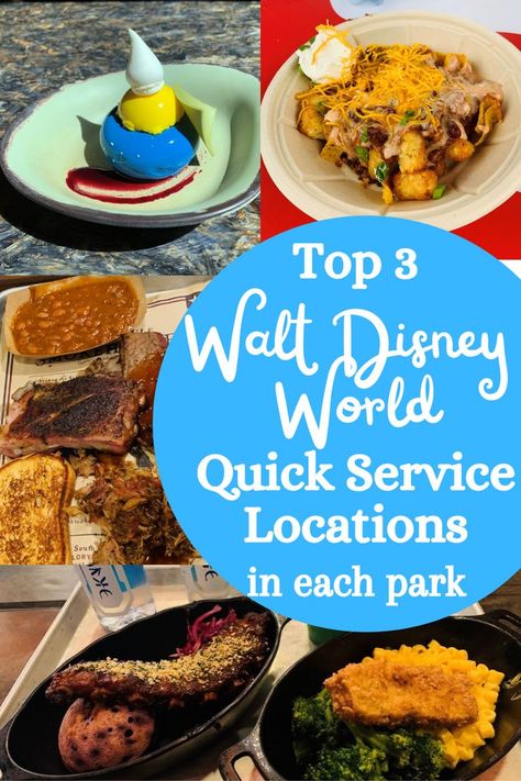 Dishes from some of the best quick service restaurants located throughout Walt Disney World Disney Quick Service Restaurants, Best Quick Service Disney World, Quick Service Disney World, Disney Quick Service Dining Plan, Magic Kingdom Quick Service, Dining At Disney World, Disney Thanksgiving, Quick Service Restaurant, Disney World Vacation Planning