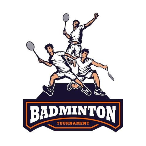 Vector badminton tournament logo | Premium Vector #Freepik #vector #badminton-logo #badminton #shuttlecock #silhouette-logo Badminton Logo Design Sports, Badminton Logo Design, Badminton Illustration, Badminton Logo, Tournament Logo, Badminton Team, Badminton Tournament, Badminton Shuttlecock, Funny Laptop Stickers