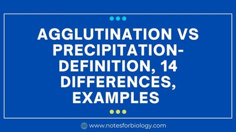 Agglutination vs Precipitation- Definition, 14 Differences, Examples Biology Notes, Biology