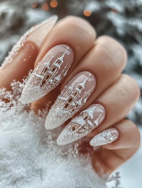 Winter acrylic nails offer endless possibilities for self-expression. Discover 30 captivating designs that range from minimalist ice-inspired looks to elaborate winter wonderland scenes. Embrace the season with cool-toned color palettes, sparkling accents, and intricate patterns that reflect the beauty of snowy landscapes. These stunning manicures will keep you feeling glamorous through the frosty months. Christmas Nails White Glitter, Wild Nails, Madame Pompadour, Xmas Nail Designs, Festive Nail Designs, Red Christmas Nails, Winter Nails Acrylic, Cute Christmas Nails, Christmas Nails Easy