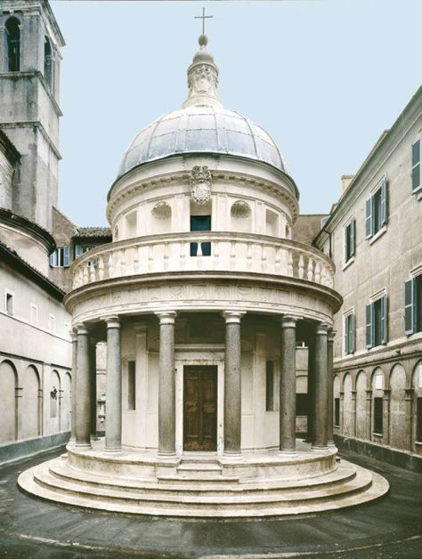 Donato Bramante, Tempietto (Church of San Pietro, Montorio, Rome, Italy), 1502-10; dome and lantern restored in 17th century Bramante Tempietto, Circular Plan, Donato Bramante, Doric Order, Web Gallery, My Fantasy World, Classical Architecture, Architecture Old, Art Historian