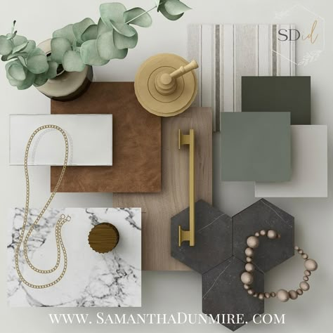 Master Bath Material Board, New Home Build Mood Board, Flat Lay Home Design, Tile Flat Lay Ideas, Cozy Home Mood Board, House Mood Board Inspiration, Interior Design Flat Lay Mood Boards, Master Bath Design Board, Home Interior Mood Board