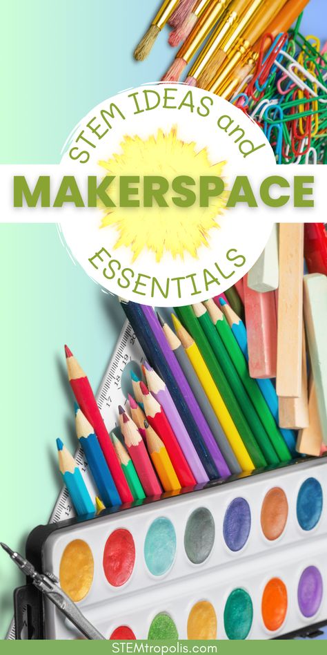 Make sure you have the right makerspace materials on hand for any spur of the moment project or activity.  You want to focus on building and not preparing. Whether you are a parent looking to set up a corner in your home or a teacher looking to create a STEM makerspace in your classroom or library, read on for must-have items to include in your toolkit.  Click to find kids activities, STEM challenges, STEAM projects and science experiments at STEMtropolis.com Makerspace Projects, Makerspace Ideas, Kitchen Science, Steam Projects, 3d Printing Projects, Stem Challenges, Science Experiments Kids, Stem Toys, Small Organization