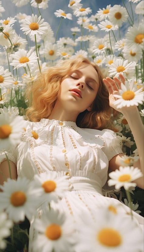 Photography Lying In Flowers, Flower Poses, Creative Aesthetic, Portrait Creative, Woman With Flowers, Flower Photoshoot, Dreamy Photography, Love Photo, Photography Portrait