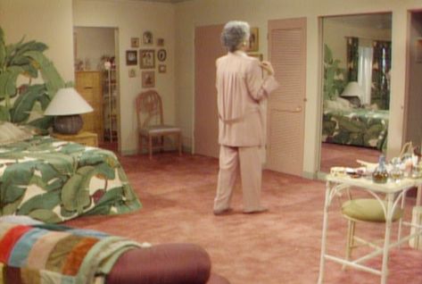 A Brief History of Blanche’s Boudoir – The Golden Girls Fashion Corner Golden Girls House, Mil Suite, Black And Grey Bedroom, Famous Wallpaper, 90s Interior, Pink Chairs, Blanche Devereaux, Girls Furniture, Tv Life