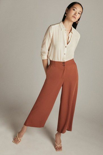 Cropped Wide Leg Trousers, Versatile Pants, Cropped Wide Leg Pants, Autumn Clothes, Autumn Outfits, Suit Separates, Cropped Trousers, Fall Shopping, Karen Millen