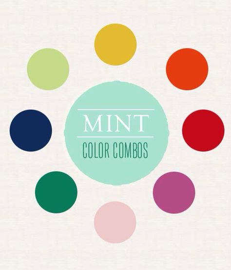 Complimentary colors to mint green                                                                                                                                                      More Mint In Water, Mint Color Schemes, Mint Color Palettes, Mint Green Outfits, Mint Pants, Green Color Combinations, Hijau Mint, Paint Inspiration, Summer Colours