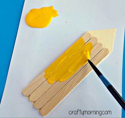 Back to School Popsicle Stick Pencil Craft - Crafty Morning Popsicle Stick Pencil Craft, Pencil Craft, Ruler Crafts, Diy Toddler Toys, Crafty Morning, Pencil Crafts, Paper Umbrella, Art Project For Kids, Diy Pencil