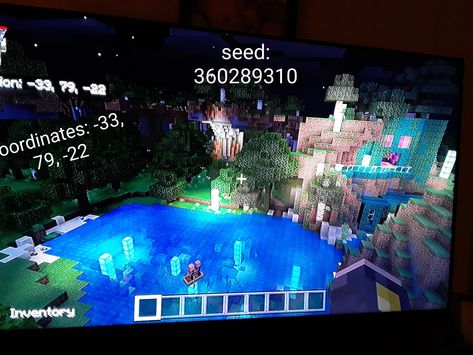 I did this on an X-box by the way. Also in case u could read, coordinate: -33, 79, -22 Seed:360289310 Pretty Seeds Minecraft, Minecraft Seeds And Coordinates, Minecraft Seeds With Coordinates, Minecraft Coordinates, Perfect Minecraft Seed, Cool Minecraft Seeds Pocket Edition, Beautiful Minecraft Seeds, Best Minecraft Seeds Bedrock, Minecraft Mooshroom Enclosure