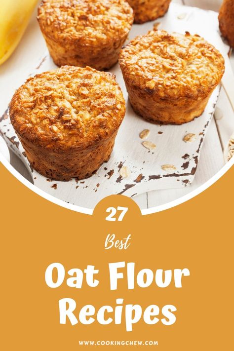 Oat Flour Blueberry Bread, How To Bake With Oat Flour, How To Make Oat Flour From Oats, Oat Flour Crackers, Diy Oat Flour, Oat Flower Recipe, Oat Flour Rolls, Baking With Oat Flour, Oat Flour Dessert Recipes