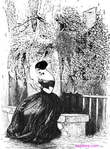 1850  Reading A Letter From A Suitor.  From: Sketches of Life and Character by Timothy Shay Arthur.   via Google Books (PD150)    suzilove.com Victorian Life, Outback Australia, My Books, South Pacific, Non Fiction, Vintage Painting, A Letter, Historical Fashion, History