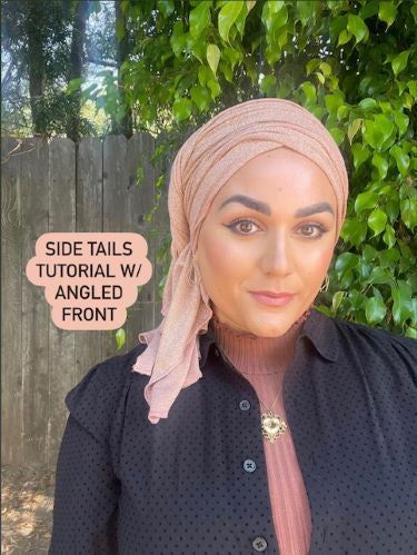 My Go-To Head Wrap Style: Step By Step. EASY Headscarf Tichel Turban Tutorial Head Wrap How To, Chemo Head Scarf Tutorial, Sew Head Wrap, Chemo Hair Wraps Head Coverings, Diy Chemo Head Wrap, Headscarf Tutorial, Head Covering Styles, Tichel Tutorial, How To Warp A Head Scarf