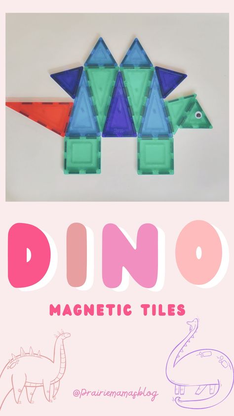 Magnet Tile Printables, Magnet Tile Dinosaurs, Magnetic Shape Activities, Magnetic Tile Dinosaur, Dinosaur Magnetic Tiles, Magna Tiles Dinosaur, Learning With Magnatiles, Magnatiles Ideas Dinosaur, Dinosaur Magnatile Patterns