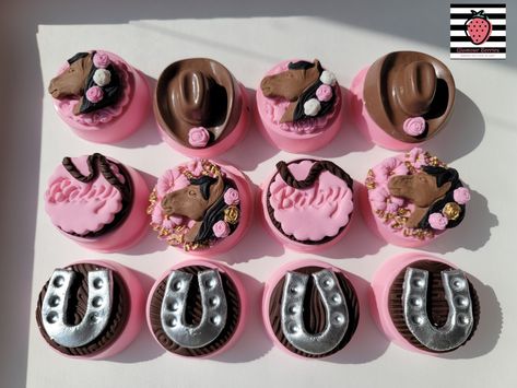 Cowgirl Themed Treats, Cowgirl Rice Krispie Treats, Rodeo Rice Krispies, Cowboy Chocolate Covered Strawberries, Cowgirl Cakepops, Cowgirl Strawberries, Cowgirl Party Treats, Cowgirl Treats, Cowgirl Desserts