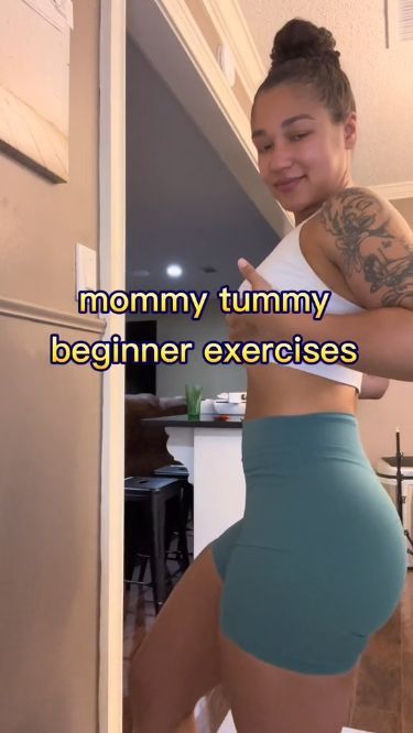 Mommy Tummy Workout, Tummy Exercise, Pregnancy Workout Videos, Pooch Workout, Beginner Exercises, Post Baby Workout, Mummy Tummy, Mommy Tummy, Post Pregnancy Workout