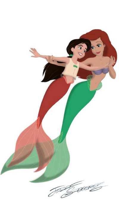 Ariel an Melody as mermaids Melody Little Mermaid, Princess Melody, Ariel Disney, Ariel Mermaid, Disney Princess Ariel, Mermaid Disney, Disney Ariel, Ariel The Little Mermaid, Disney Films