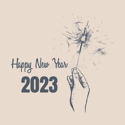 2023 Vector, Happy New Year Vector, Banner Christmas, Happy New Year 2023, New Year 2023, Hand Drawing, Christmas Greeting, Happy New, Happy New Year