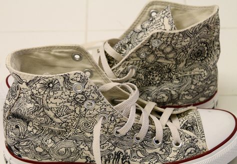 sharpie on white converse | by lostinthepost Sharpie On Converse, Custom White Converse, Drawing On White Converse, Doodles On White Converse, Sharpie Converse, Doodle Converse, White Converse Painting Ideas, Customized White Converse, Painted White Converse