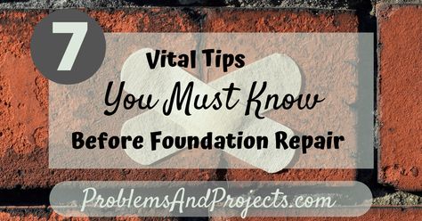 When we had work done to repair our foundation, we quickly learned that we had lots to learn! Check out this post to learn our top 7 vital tips you must know before you start foundation repair wor. Foundation Repair Houses, Porch Repair, Foundation Repair, House Foundation, Diy Home Repair, Home Repairs, Diy Home Improvement, Financial Goals, Home Repair