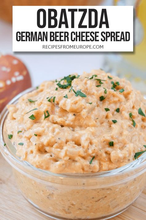 Obatzda Recipe, Beer Cheese Spread, German Beer Cheese, German Cheese, Beer Cheese Recipe, German Pretzels, Easy German Recipes, Cheese Spread Recipes, German Food Authentic