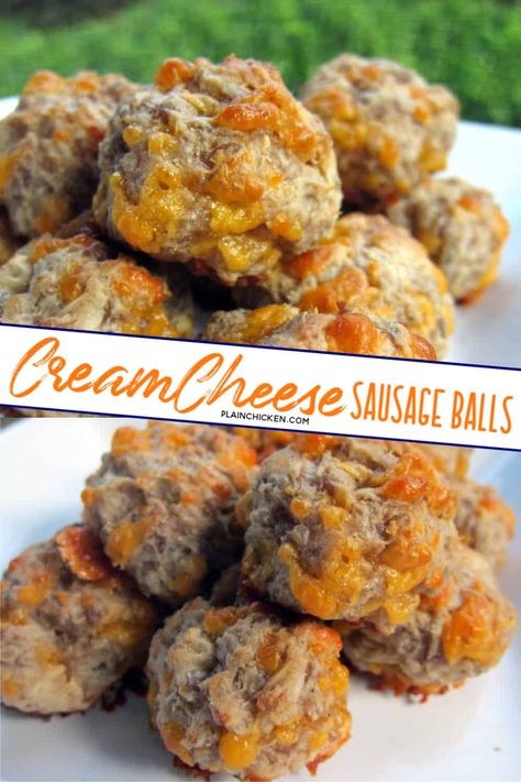 Best Sausage Balls, Best Sausage Ball Recipe, Gluten Free Sausage Balls, Easy Sausage Balls Recipes, Cheese Sausage Balls, Sausage Ball, Cream Cheese Sausage, Cream Cheese Sausage Balls, Make Sausage