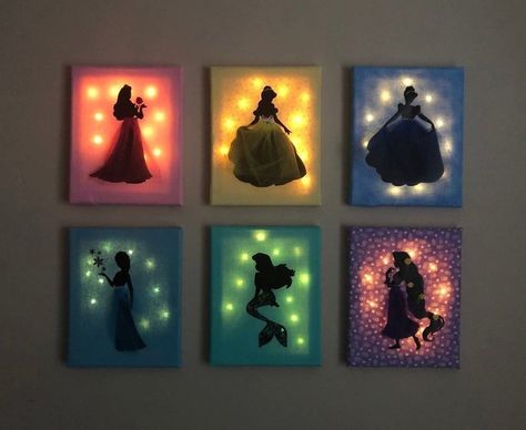 Disney Princess Paintings, Disney Canvas Paintings, Disney Painting, Princess Canvas, Dog Bedroom, Casa Disney, Princess Painting, Disney Room Decor, Disney Diy Crafts