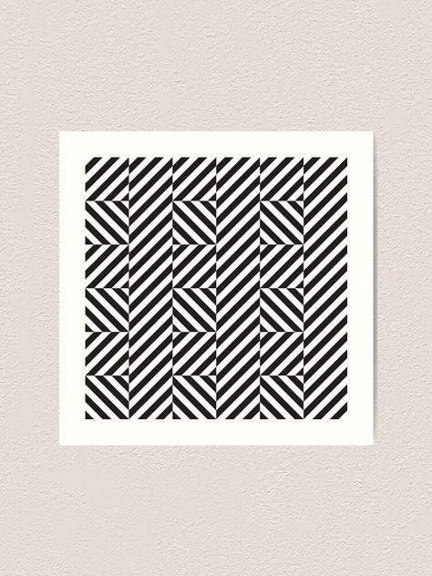 "Parallel black and white diagonal lines, op art pattern" Art Print by kallyfactory | Redbubble Diagonal Pattern Design, Line Elements Of Design, Dot Line Art, Simple Line Designs Pattern, Graphic Patterns Black And White, Rhythm Art Design Pattern, Parallel Lines Art, Diagonal Lines Art, Diagonal Drawing