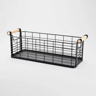 Brightroom : Decorative Storage & Baskets : Target Black Wire Basket, Furniture Color Schemes, Pantry Baskets, Decorative Storage Bins, Rectangular Baskets, Black Basket, Decorative Storage Baskets, Copper Handles, Milk Crates