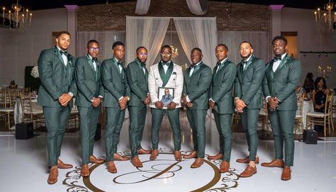 #emerald #groomsmen #wedding #champagne #blackwedding #black Green Bridesmaid Dresses With Groomsmen, Emerald Green Groomsmen, Bridesmaid Dresses With Groomsmen, Forest Green Bridesmaid, Green Groomsmen, Emerald Wedding Colors, Forest Green Bridesmaid Dresses, Emerald Green Wedding Theme, Wedding Groomsmen Attire