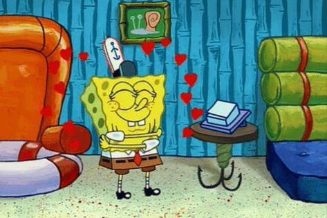 Love is in the air! Hug a Sponge Month! Me On Valentines Day, Spongebob Pics, Spongebob Cartoon, The Spongebob, Pineapple Under The Sea, Spongebob Wallpaper, Sponge Bob, Spongebob Memes, Love Memes