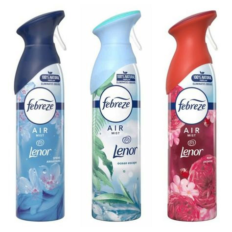 Product Description:  Febreze Air Mist spray air freshener with OdourClear technology cleans away tough lingering odours and leaves a light, fresh scent in their place. Enjoy one of the limited edition Lenor fragrances from Febreze. Sweep away stale and stifling odours with these air freshener aerosols. Just squeeze the easy-to-use trigger to spray the light mist, giving you control of the amount of scent released. Different from other air fresheners, the Febreze Air formula contains a nitrogen Fabreeze Air Freshener, Febreze Spray, Burning Bay Leaves, House Smell Good, Room Freshener, Spring Awakening, Room Smells, House Smell, Odor Eliminator