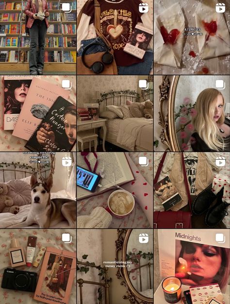 Red Ig Feed, Brown Instagram Feed, Romantic Academia Aesthetic, Crimson Velvet, Ig Layout, Brown Instagram, Instagram Feed Goals, Red Aura, Insta Layout