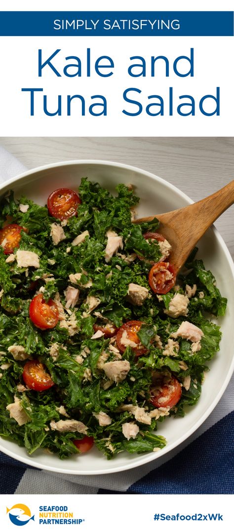 Simply Satisfying Kale and Tuna Salad #canned Kale And Tuna Salad, Kale Tuna Salad, Tuna Kale Salad, Spinach And Tuna Salad, Shock Diet, Fasting Food, What Is Healthy Food, Pescatarian Diet, Healthy Foods To Make