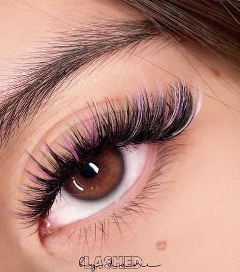 Lash Extension With Color, Lash Extension Colors, Eyelash Extensions Styles Color, Lash With Color, Colorful Lash Extensions, Eyelash Extensions With Color, Coloured Lash Extensions, Eyelash Extensions Color, Lash Extensions Color