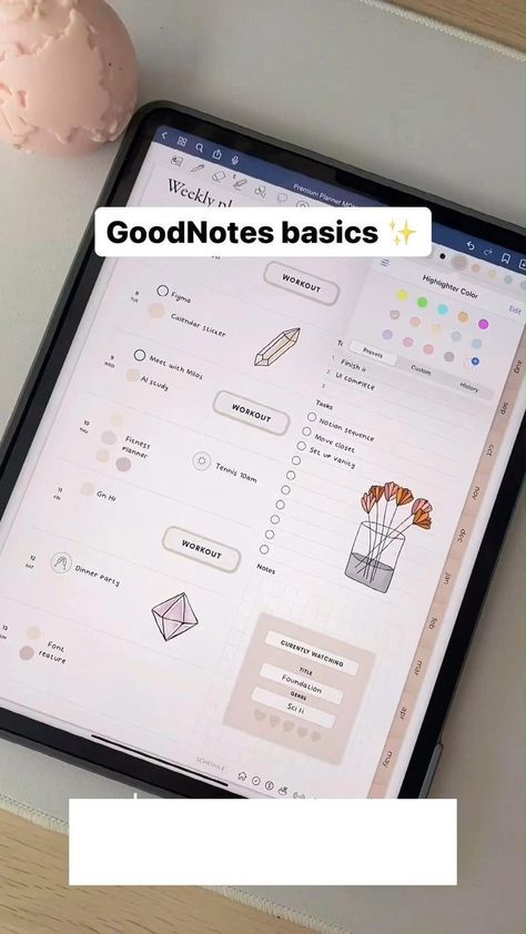 GOODNOTES Basic Tips For You - Easy Digital Planning Goodnotes Planner Ideas, Bullet Journal Ipad, Digital Journal Aesthetic, Bullet Journal App, Digital Bullet Journal, Ipad Essentials, Student Planner Printable, Digital Weekly Planner, Ipad Hacks