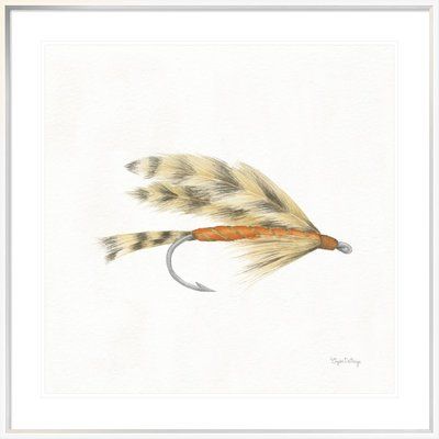 East Urban Home 'Gone Fishin VI' Graphic Art Print Format: White Framed Canvas, Matte Color: White, Size: 30" H x 30" W Fly Fishing Art, Painting Canvases, Paint Set, Silver Frame, Art Materials, Graphic Art Print, Framed Canvas, Canvas Fabric, Graphic Art