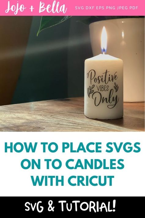 How to create a personalised candle using your Cricut • Jojo & Bella Candle Wraps Cricut, Cricut Candle Ideas, Vinyl Candle Ideas, Vinyl On Candles, Cricut Candles Vinyl Projects, Cricut Baptism Ideas, Cricut Candle Labels, Cricut Candle Projects, Candle Printing