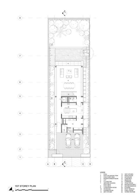 Gallery of 37FC-House / ONG&ONG Pte Ltd - 23 Arch Daily House Plan, Rent House Plan, Arch Daily House, Modern House Floor Plan, Modern Terrace House, Modern Terrace, Architecture Work, Basement Floor Plans, Housing Development