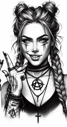 Black Magic Tattoo, Tattoo Evil, Helloween Wallpaper, Tato Henna, Evil Girl, Chicano Style Tattoo, Tattoo Outline Drawing, Witch Tattoo, Magic Tattoo