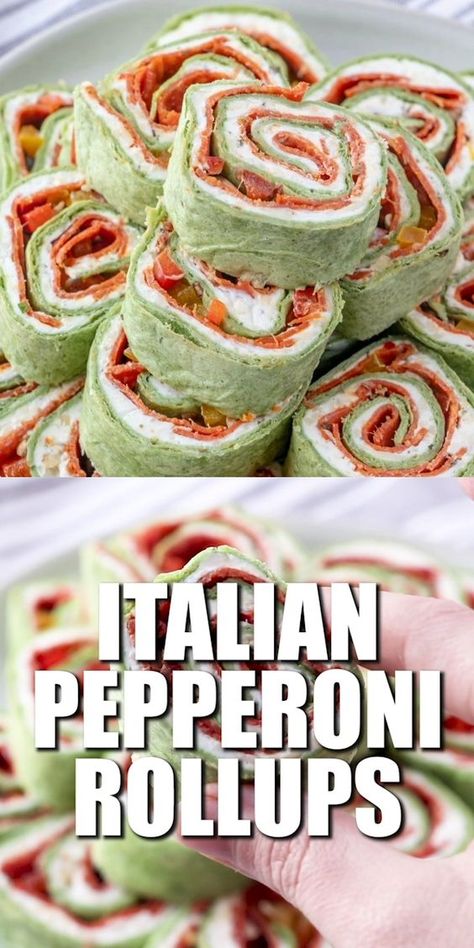 Pepperoni Roll Ups, Pepperoni Roll, Garlic Cream Cheese, Pinwheel Sandwiches, Pepperoni Rolls, Cheese All, Quick Bites, Roll Ups Tortilla, Pinwheel Recipes